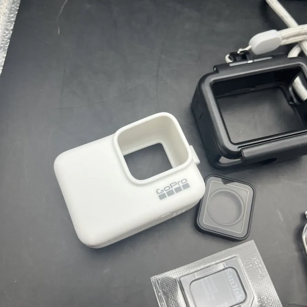 White GoPro Silicone Sleeve + Lanyard For Hero Series 7 Camera White + MORE
